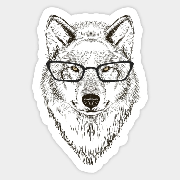 Wolf Sticker by EveFarb